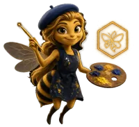 Bee guide with a paintbrush