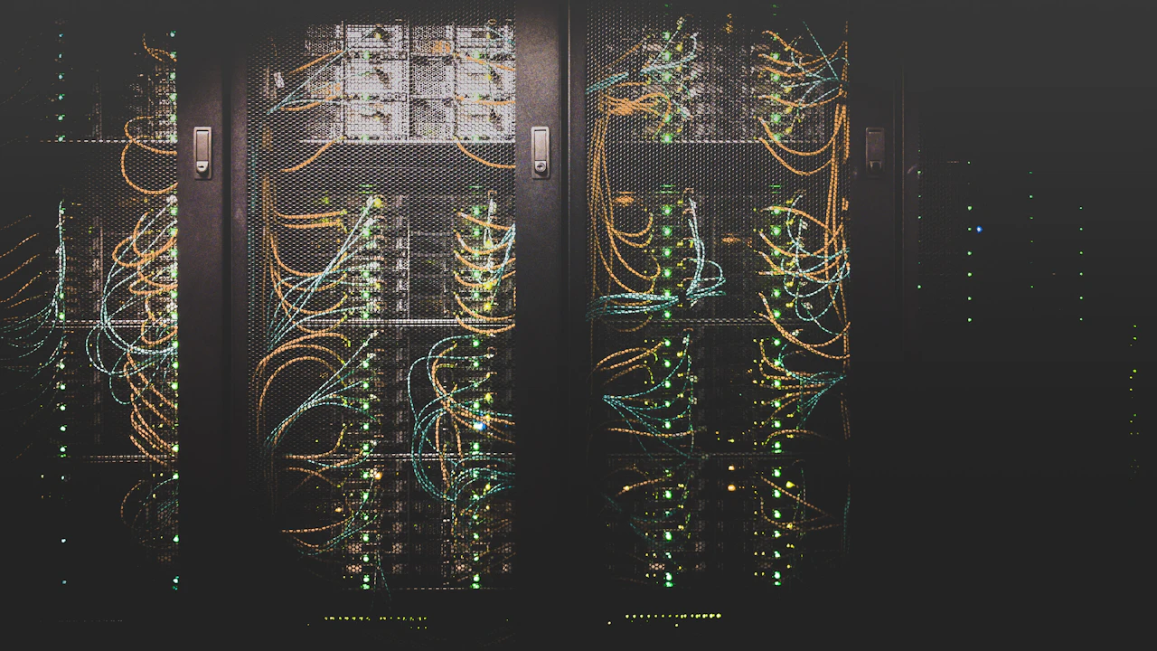 Network cables in a server rack