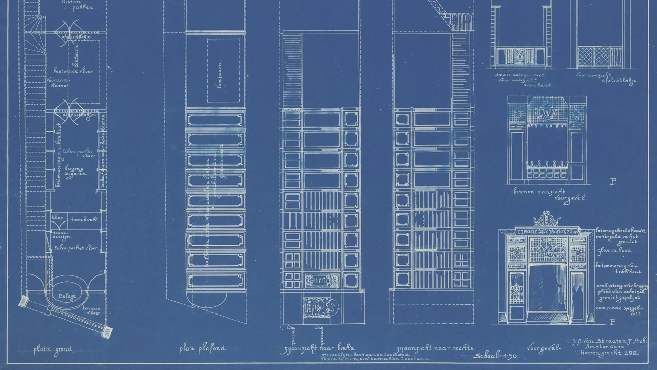 A blueprint of a building