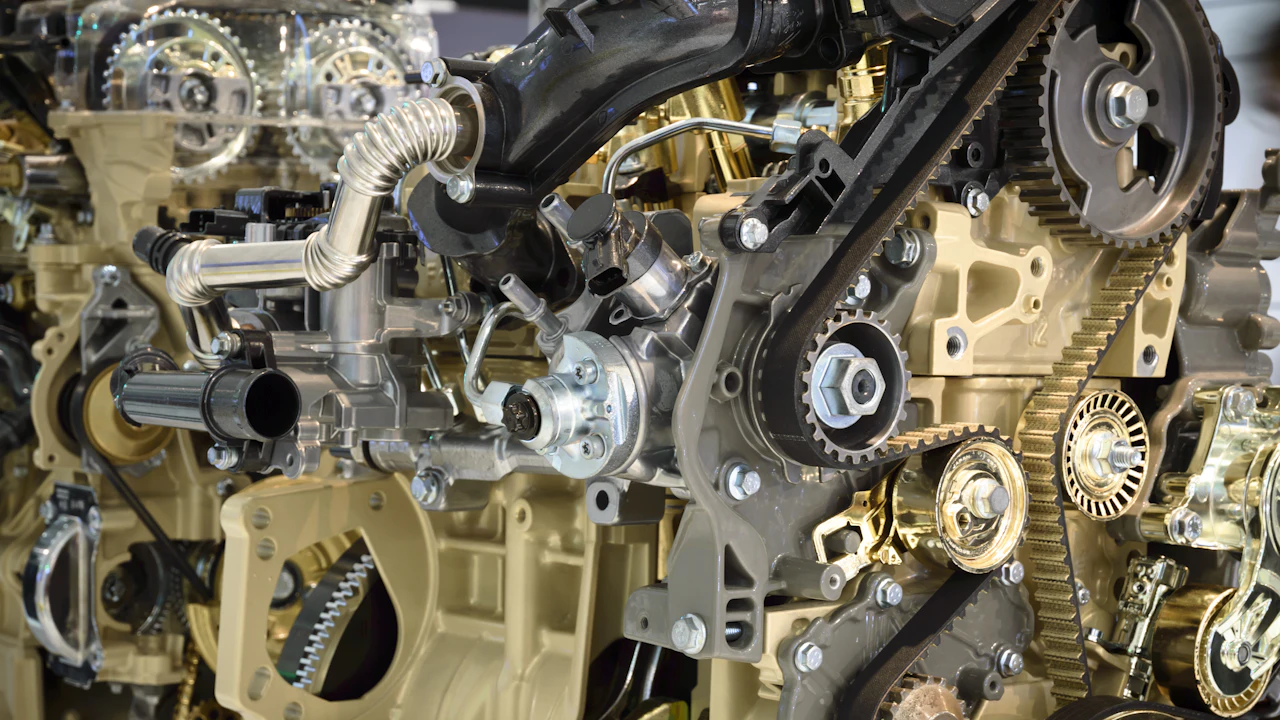 Close-up of gears in a machine